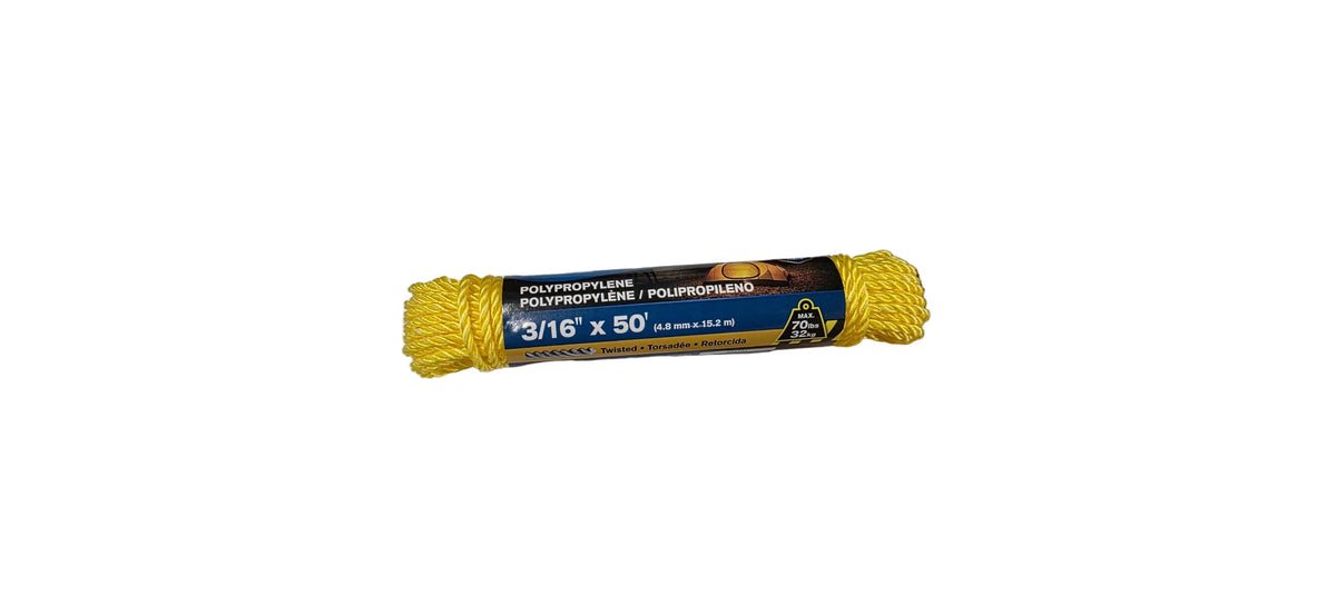 POLYPROPYLENE 3/16"X50'(4.8mm X 15.2m)