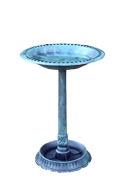 POLY BIRD BATH ANTIQUE GREEN