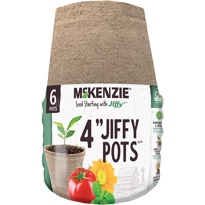 JIFFY 4'' PEAT POTS 6 PACK