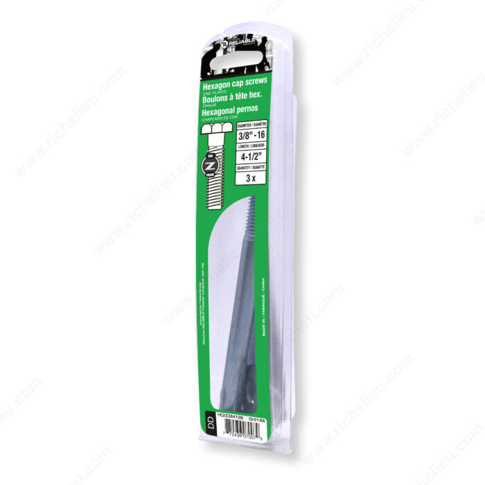 HEXAGON CAP SCREWS 3/8'' BY 4 1/2'' 3PK