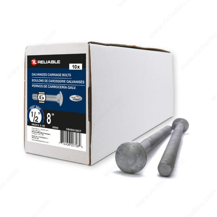 CARRIAGE BOLT 1/2'' X 8'' 1PC