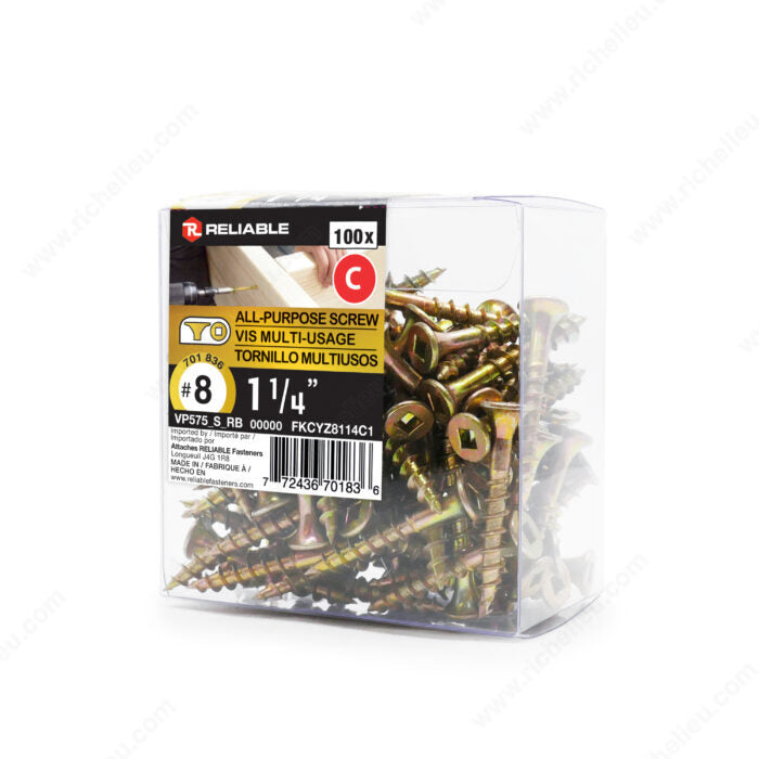 ALL PURPOSE SCREWS #8 1 1/4'' 100PK