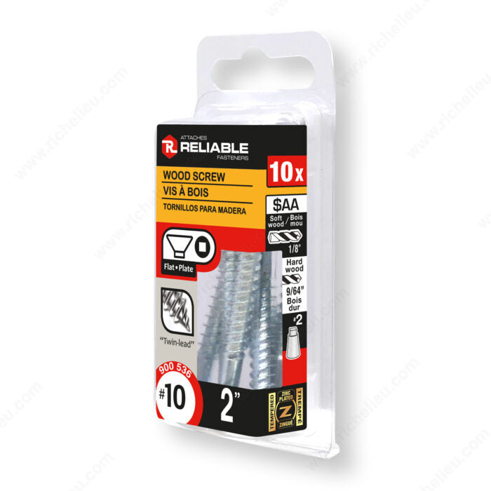 WOOD SCREW #10 2" 10PK