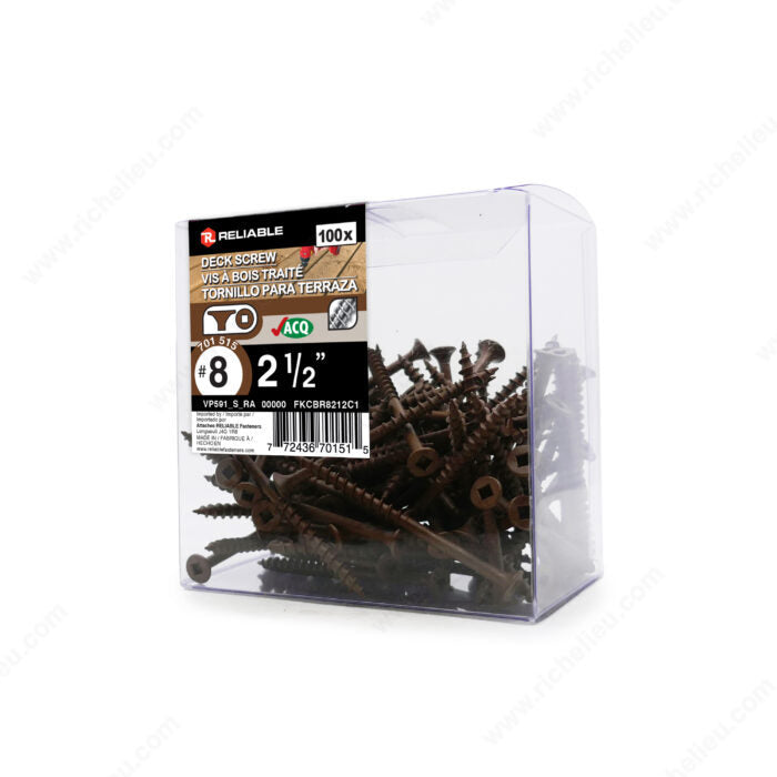 DECK SCREWS #8 2 1/2'' 100PK