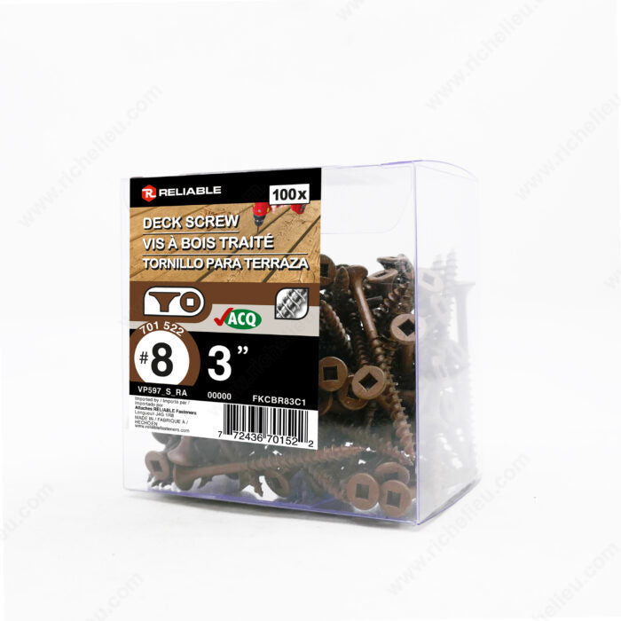 DECK SCREWS #8 3'' 100PK