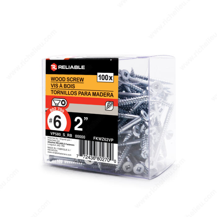 WOOD SCREWS #6 2'' 100PK