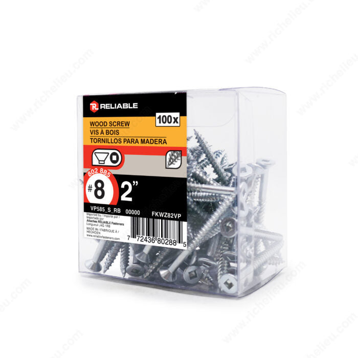 WOOD SCREWS #8 2'' 100PK