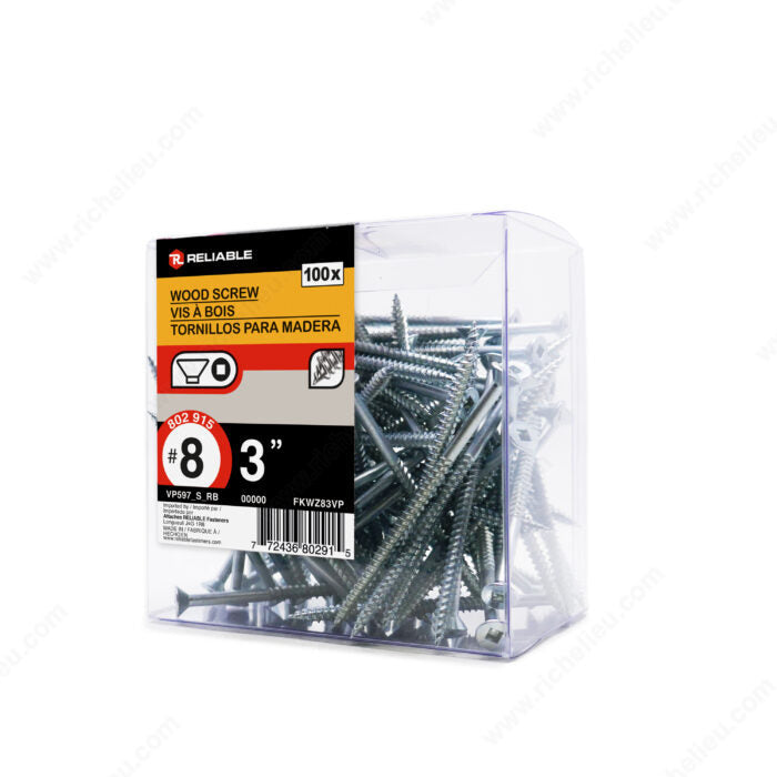 WOOD SCREWS #8 3'' 100PK