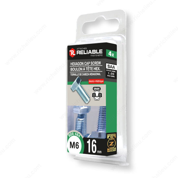 HEXAGON CAP SCREW M6 16MM 4PK