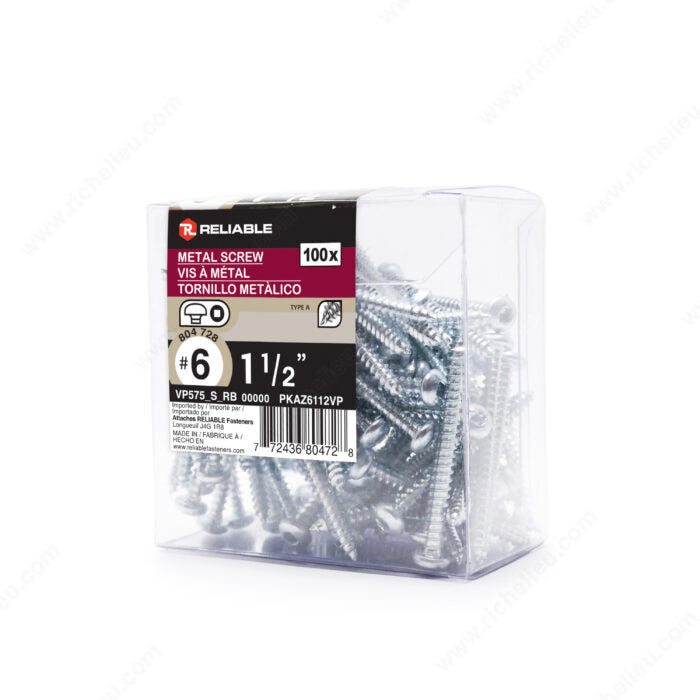 METAL SCREWS #6 1 1/2'' 100PK