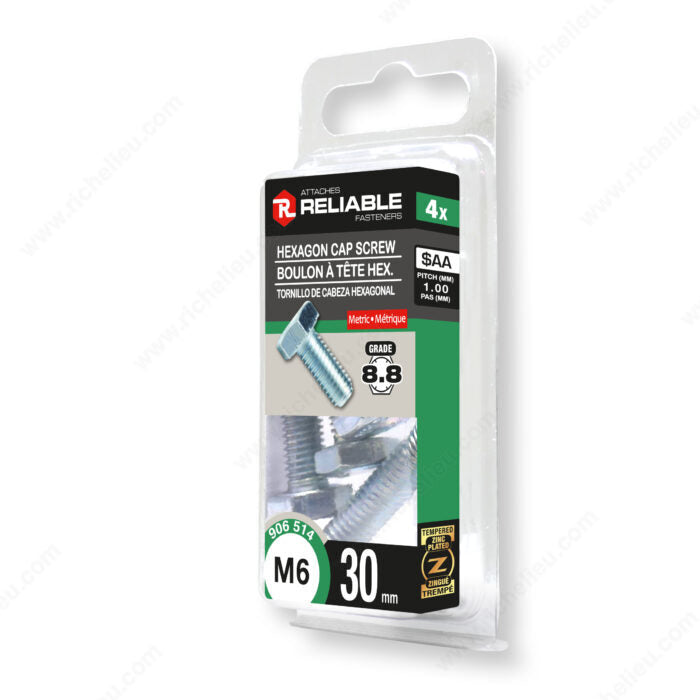 HEXAGON CAP SCREW M6 30MM 4PK