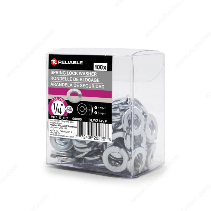 SPRING LOCK WASHER 1/4'' 100PK