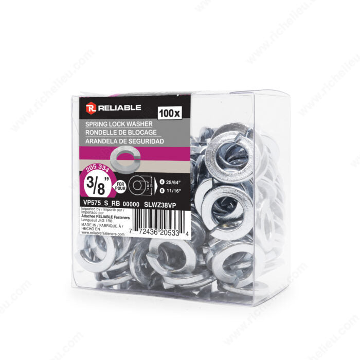 SPRING LOCK WASHER 3/8'' 100PK