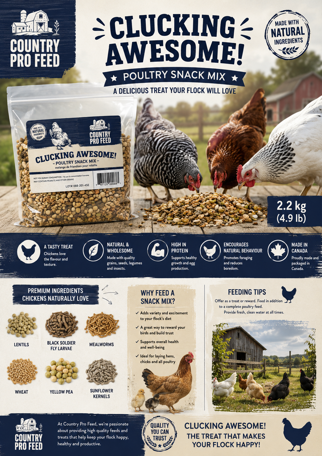 COUNTRY PRO CLUCKING AWESOME 2.2KG