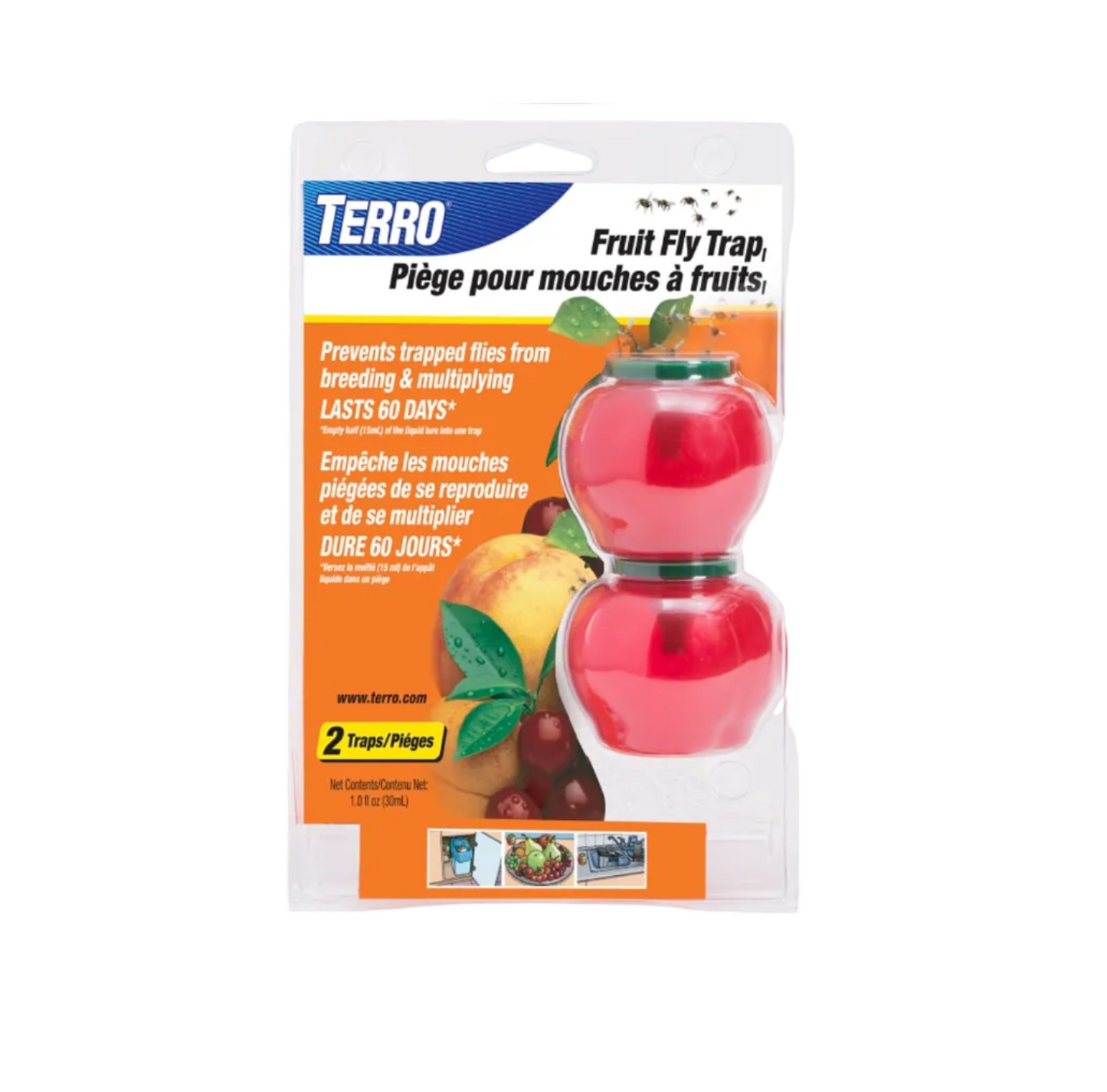 Terro T2502CAN Fruit Fly Trap, Liquid, Vinegar, 1 fl-oz