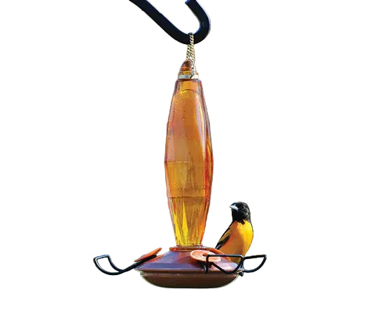 ORIOLE FEEDER- CUT GLASS AMBER