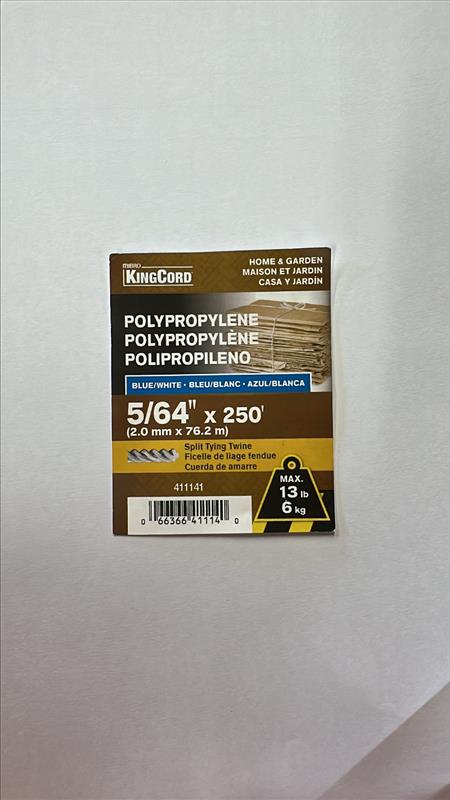 TWINE POLY 2PLY 5/64"X250'(2.0mmX76.2m)
