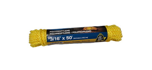 POLYPROPYLENE 3/16"X50'(4.8mm X 15.2m)