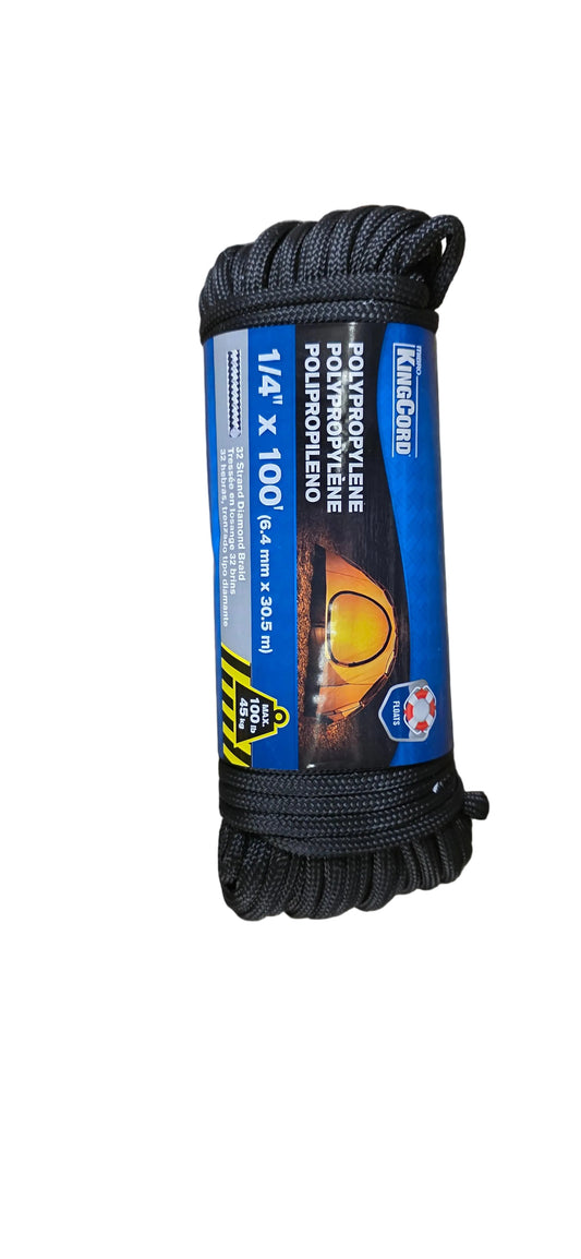Hollow Poly Rope 1/4"X100'(6.4mm X 30.5m)