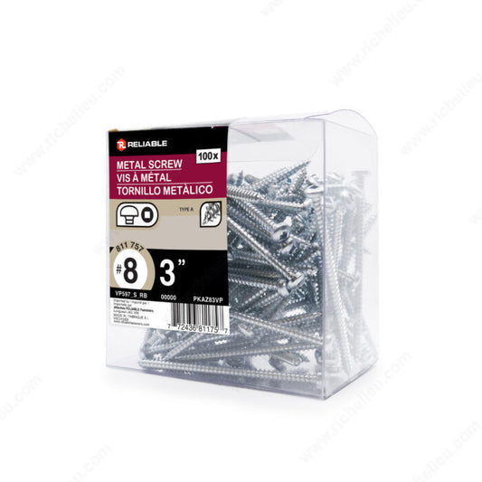 METAL SCREWS #8 2'' 100PK