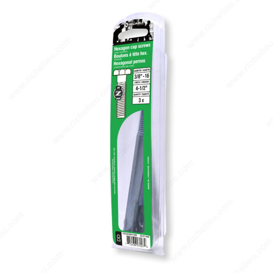 HEXAGON CAP SCREWS 3/8'' BY 4 1/2'' 3PK