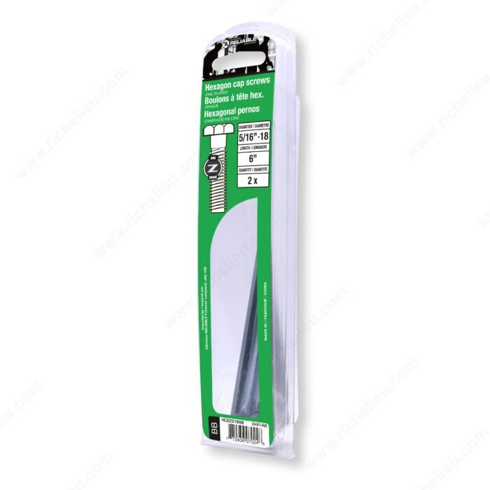 HEXAGON CAP SCREWS 5/16'' BY 6'' 2PK