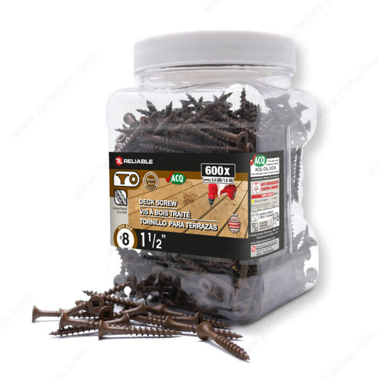 DECK SCREWS #8 1 1/2'' 600PK