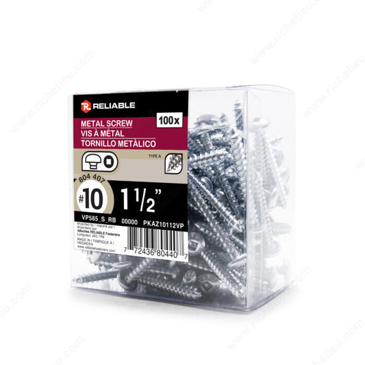 METAL SCREWS #10 1 1/2''