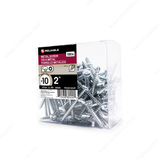 METAL SCREWS #10 2'' 100PK