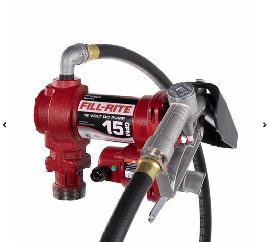 Fill-Rite FR1210G/FR1210C Fuel Transfer Pump, Motor: 1/4 hp, 12 VDC, 20 A, 30 min Duty Cycle, 3/4 in Outlet, 15 gpm