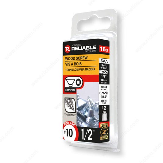 WOOD SCREW #10 1/2" 16PK