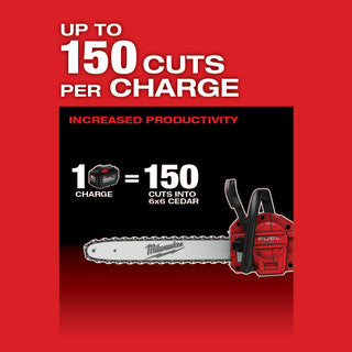 Milwaukee 2727-21HD Chainsaw Kit, Battery Included, 12 Ah, 18 V, Lithium-Ion, 6 in Cutting Capacity, 16 in L Bar