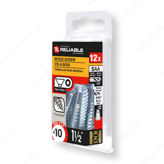 WOOD SCREW #10 1 1/2" 12PK