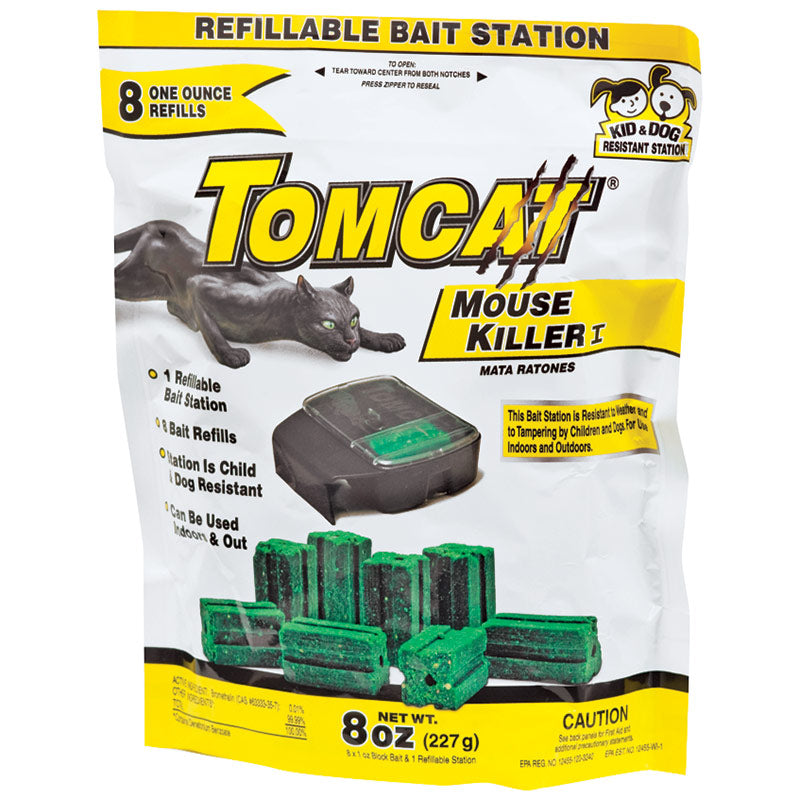 TOMCAT MOUSE KILLER I BAIT STATION WITH REFILLS 8 PACK