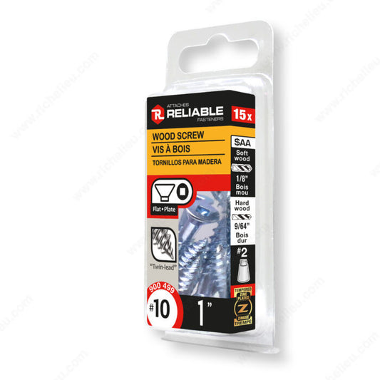 WOOD SCREW #10 1" 15PK