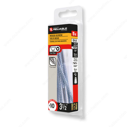 WOOD SCREW #10 3 1/2" 5PK