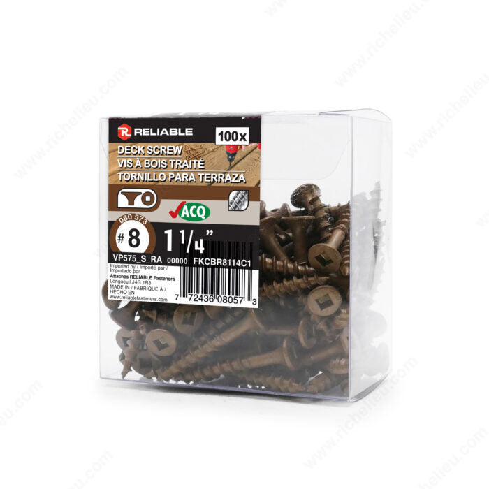 DECK SCREWS #8 1 1/4'' 100PK