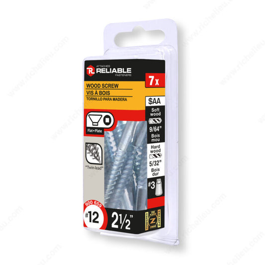 WOOD SCREW #12 2 1/2'' 7PK
