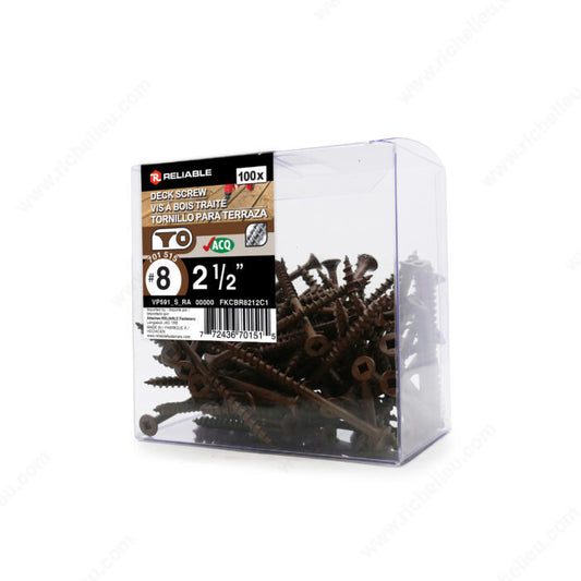 DECK SCREWS #8 2 1/2'' 100PK