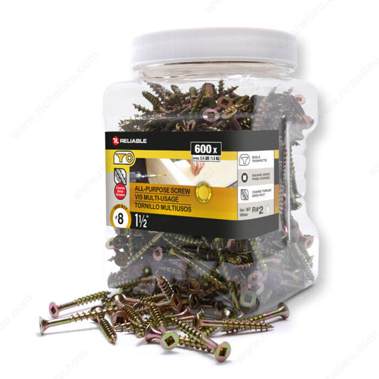 ALL PURPOSE SCREWS #8 1 1/2'' 600PK