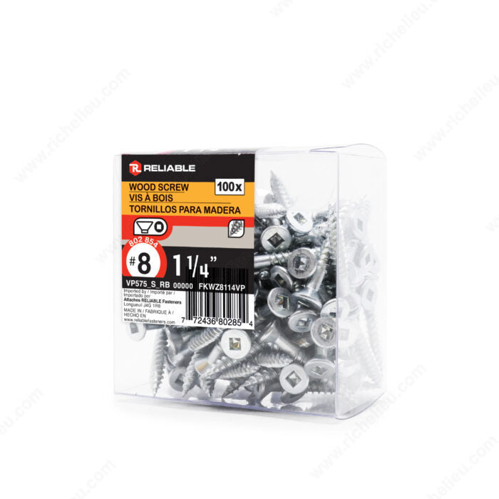 WOOD SCREWS #8 1 1/4'' 100PK