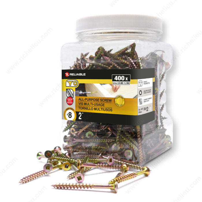 ALL PURPOSE SCREWS #8 2'' 400PK