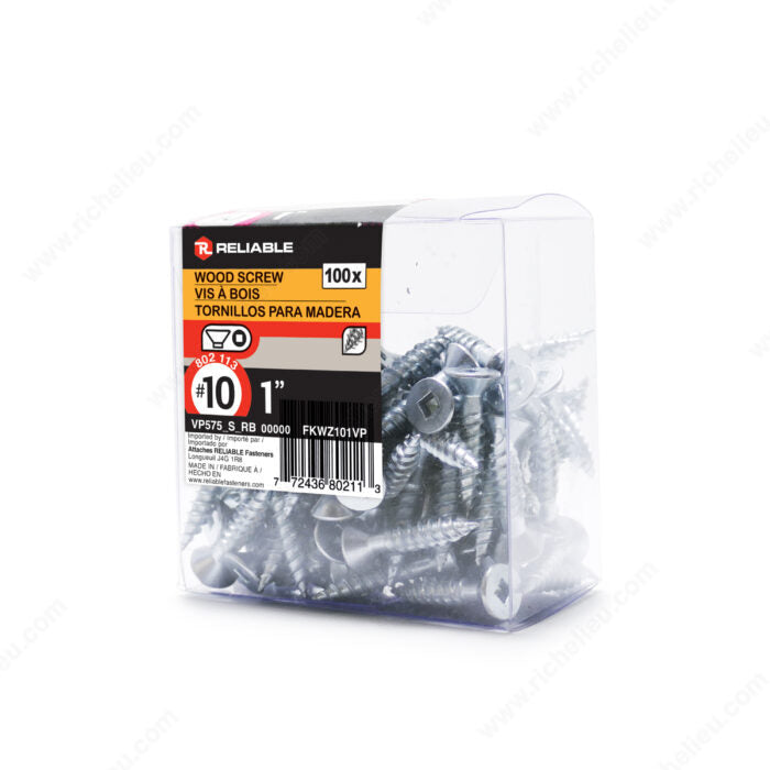WOOD SCREWS #10 1'' 100PK