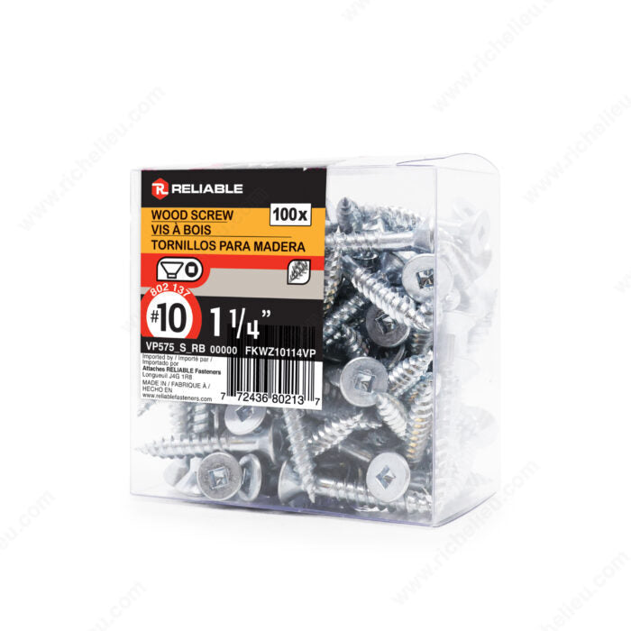 WOOD SCREWS #10 1 1/4'' 100PK
