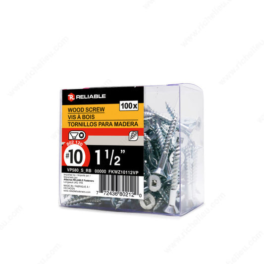 WOOD SCREWS #10 1 1/2'' 100PK