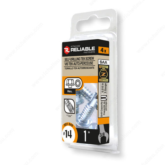 SELF DRILLING TEK SCREW #14 1" 4PK