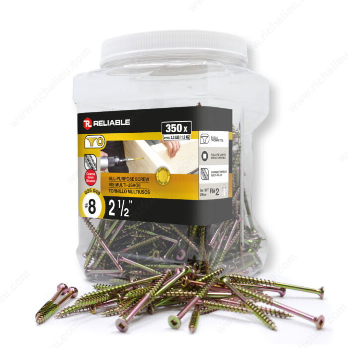 ALL PURPOSE SCREWS #8 2 1/2'' 350PK