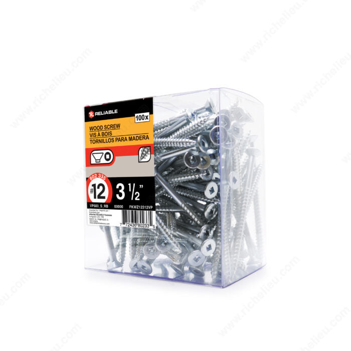 WOOD SCREWS #12 3 1/2'' 100PK