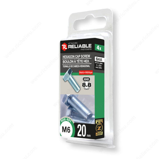 HEXAGON CAP SCREW M6 20MM 4PK