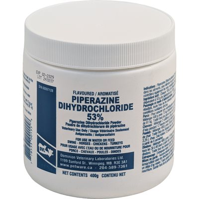 PIPERAZINE POWDER 53% 400G – Country Depot